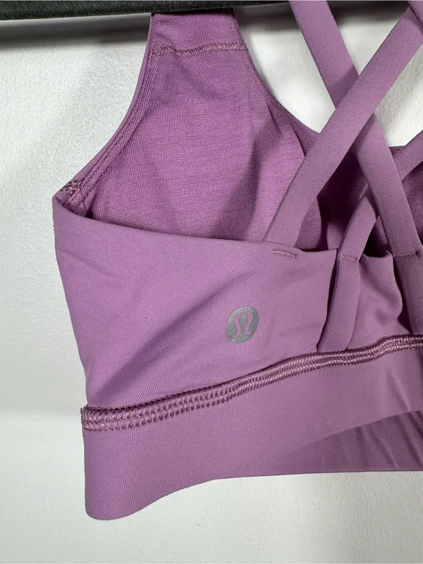 Lululemon Energy Bra Purple Fog Size 2 Strappy Medium Support Sports Bra Yoga‎ - Image 7