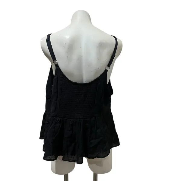 Torrid Tank Top Womens Size 2 Plus Black Tie-Front Peplum Cami V-Neck - Image 3