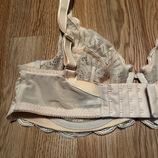 Felina Like New 36DD 115073 Peridot Unlined Lace Mesh T Shirt Bra Women’s Nude Beige - Image 12