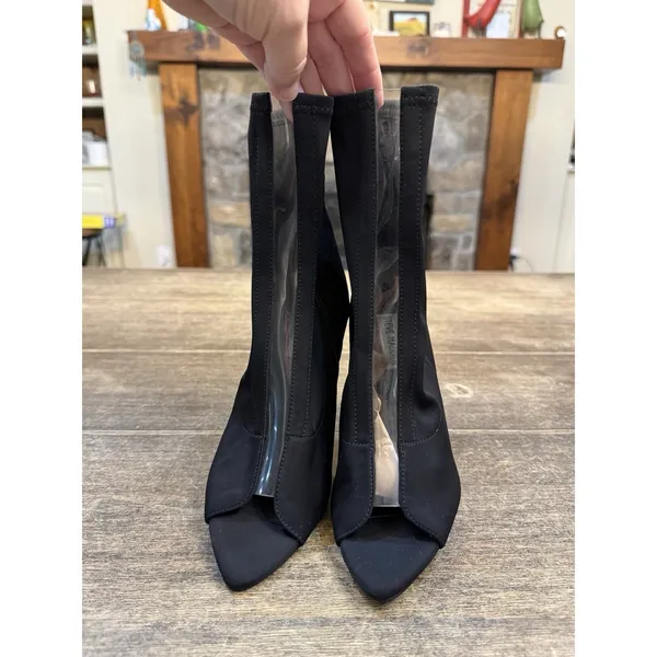 Steve Madden womens Finley Fashion Boot Black Size 6.5 Peep Toe - Image 6