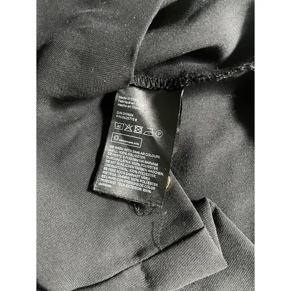 H&M Black Mock Neck Shift Dress 2 Button Bell Sleeve‎ Office Chic Preppy Minimalist - Image 7