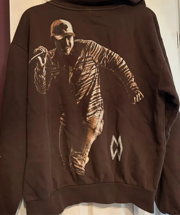 Brown Morgan Wallen Hoodie Size M - Image 2