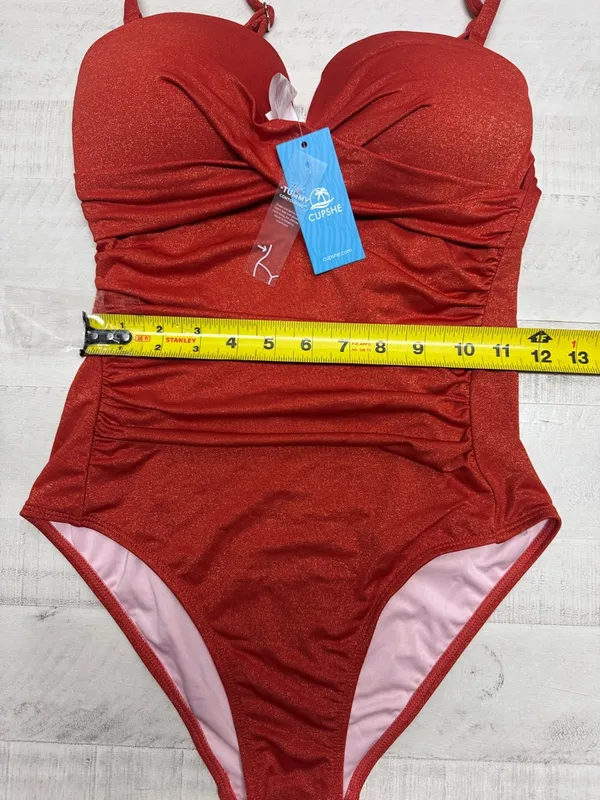 Cupshe Glitter Ruched One-Piece Swimsuit TUMMY CONTOURING" - Image 5