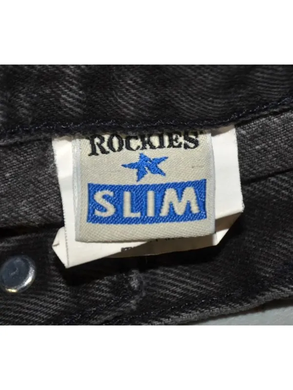 Vintage Rockies Slim Ladies Black Denim Straight Leg Jeans Size 28/7 Long Retro - Image 8
