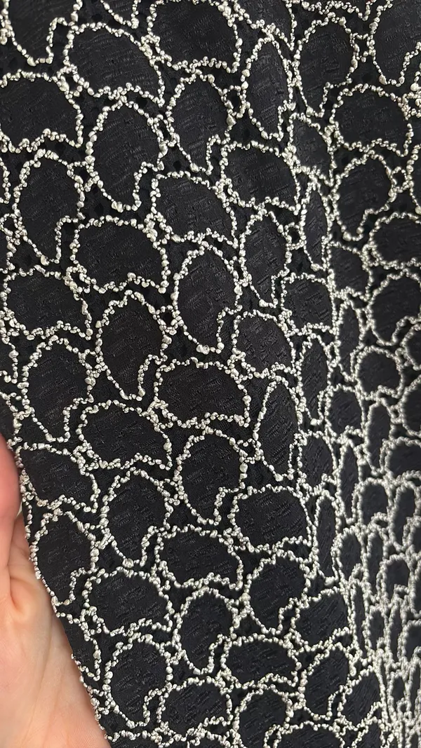 Black And White Textured Vintage Dress - Image 9