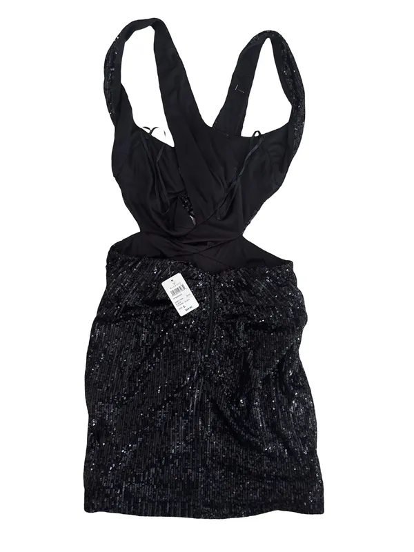 Windsor Black Sequin Twist Halter Mini Dress - Image 2