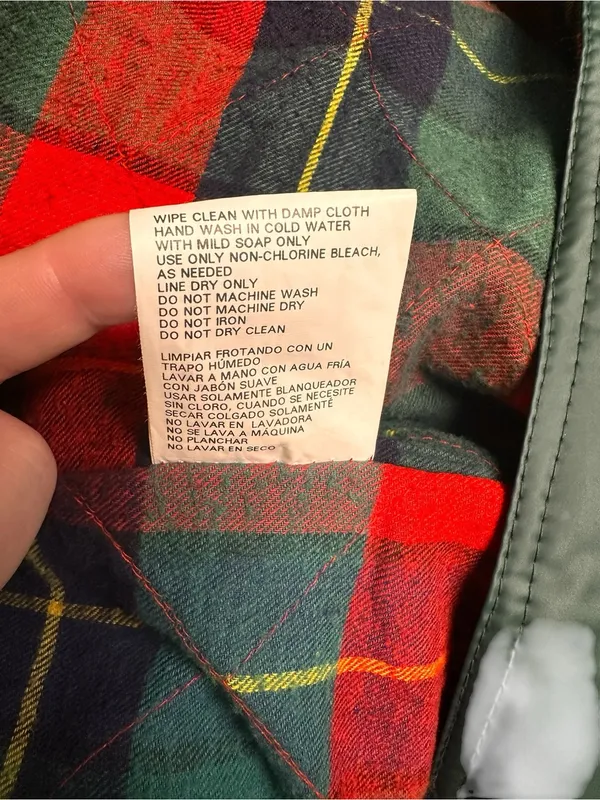Vintage Misty Harbor Green Plaid Women’s Size M Flannel Lined Rain Coat - Image 9