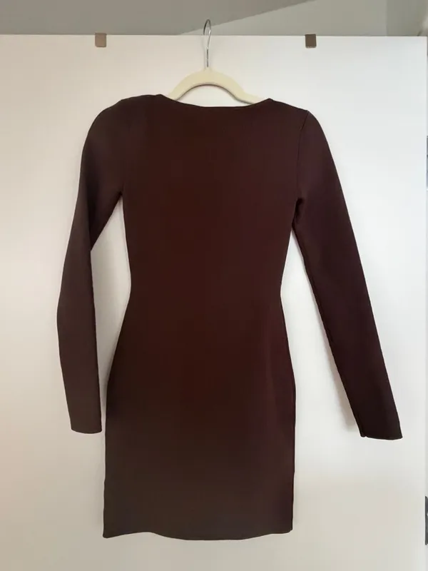 Aritzia Babaton Women’s Contour Squareneck Dress - Brown - Image 4