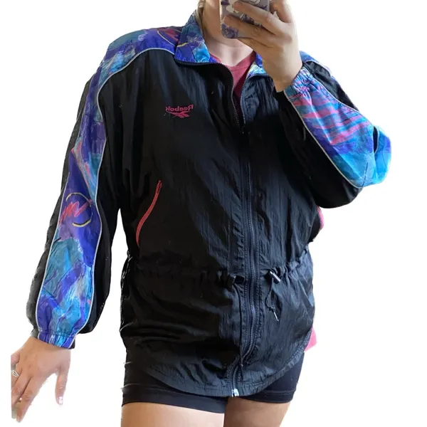 Vintage Reebok Windbreaker Jacket Retro Sport 80s 90s Nylon Medium Oversized - Image 2