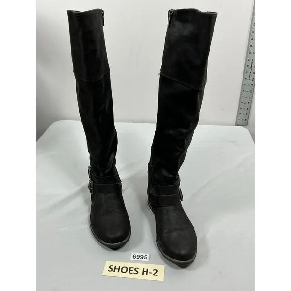 Womans Torid Otk Distressed Boots Size 9 W Black Side Zip Round Toe - Image 3