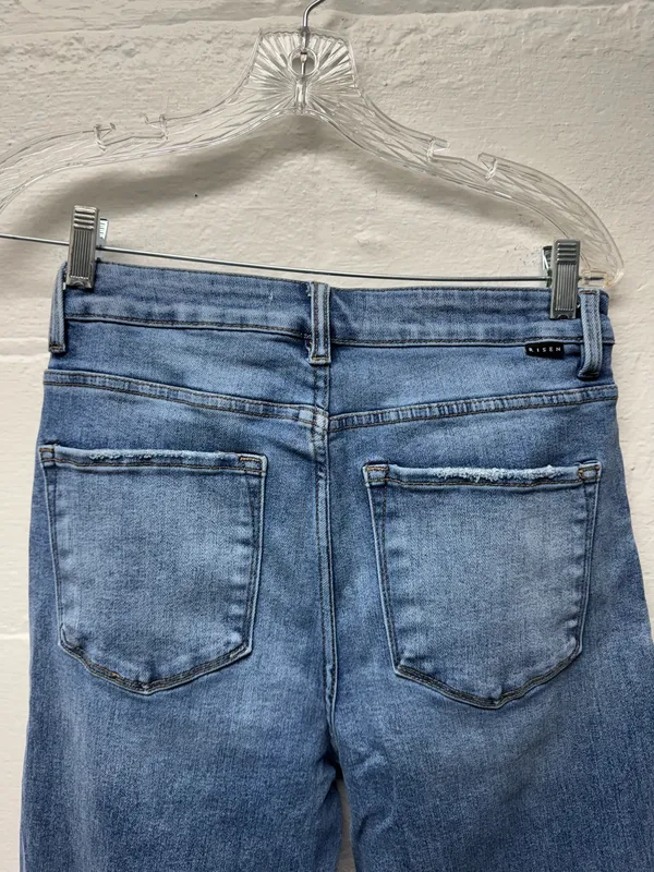 Buckle Risen High Rise Wide Leg Jeans - Image 8