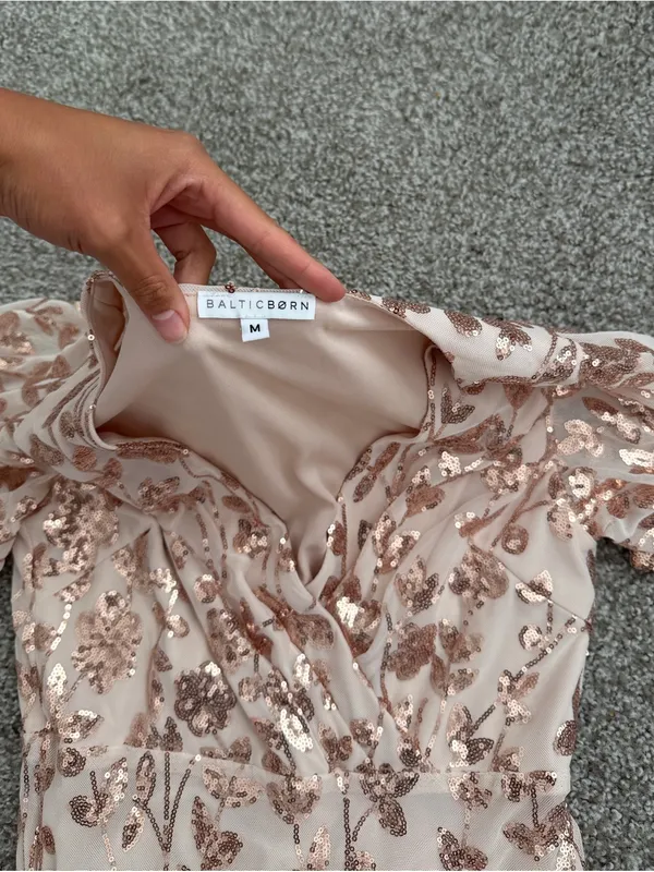 Baltic Born Esme Sequin Dress I Rose Gold Size Medium - Image 7
