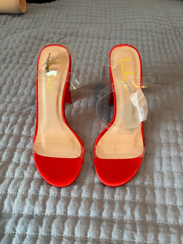 Red Heels Lulus Satin - Image 2