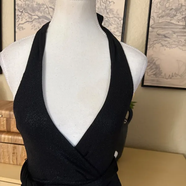 NOOKIE Nookie Bellagio Halter mini dress Metallic‎ Bodycon Dress Size XS - Image 4