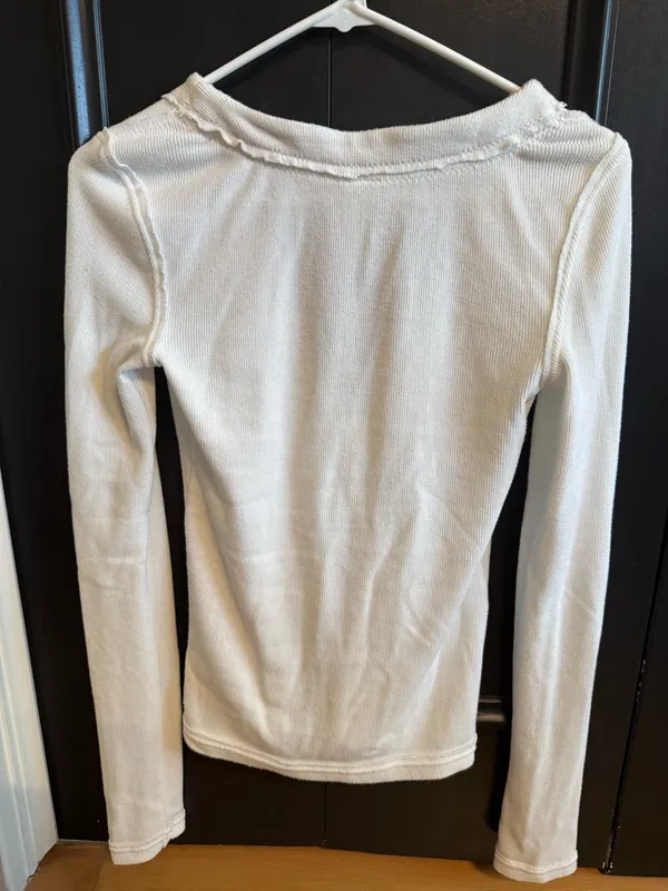 We The Free Ivory Button-Front Long Sleeve Top - Image 7