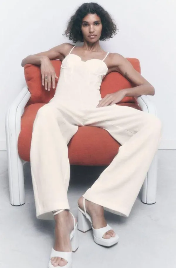 ZARA Nwt Bridal White Corset Bustier Romper Jumpsuit - Image 5