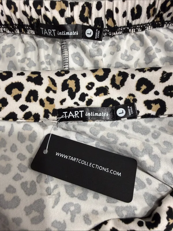 TART INTIMATES Leopard Print Pajama Set Size L women Pants Top - Image 11