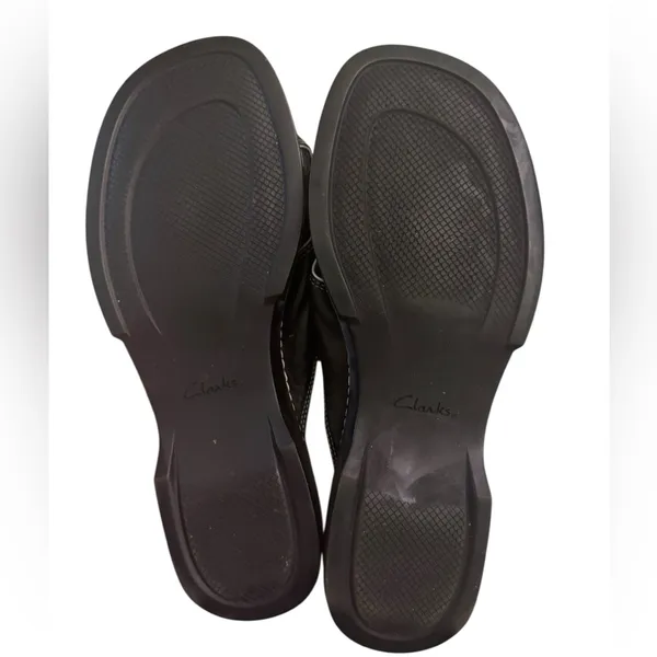 Clarks Black Leather Thong/Flip-Sandals Women’s Comfortable Everyday Style Sz 9‎ - Image 9