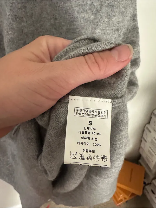 100% cashmere mock neck long sleeve dress grey - Image 4
