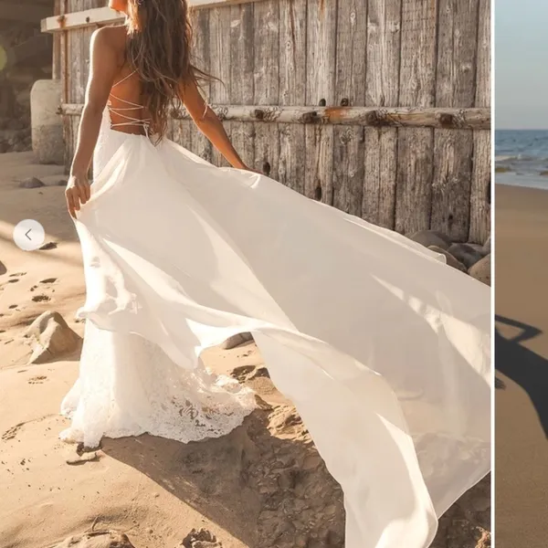 LULU's Elegant Sexy Wedding Bridal Shower Engagement Romantic Open Back Gown - Image 5