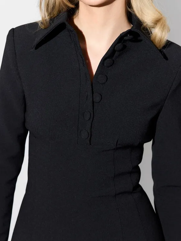 ODD MUSE THE ULTIMATE MUSE LONG SLEEVE COLLARED MINI DRESS Size: S - Image 2