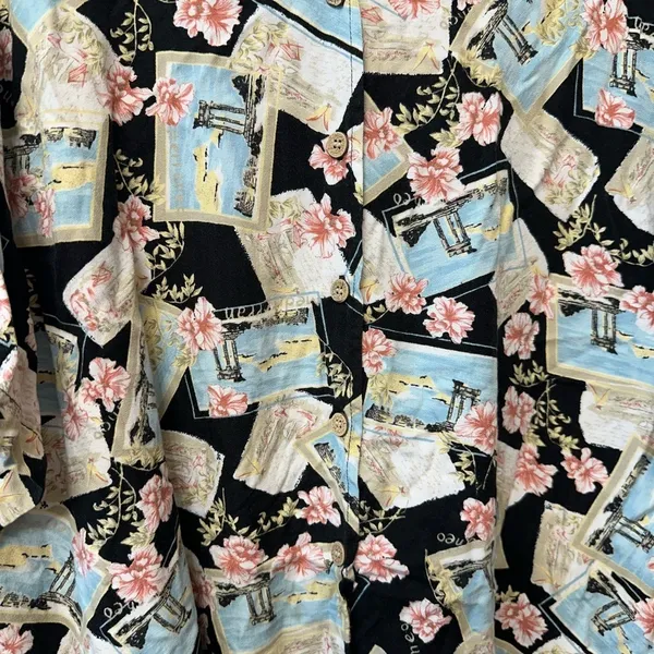 Bahama Beach Woman Y2K Pattern Gyaru button‎ up Black Size 3X - Image 4