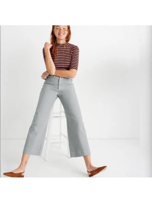 Madewell Slim Emmett Wide-Leg Crop Pants 27 - Image 5