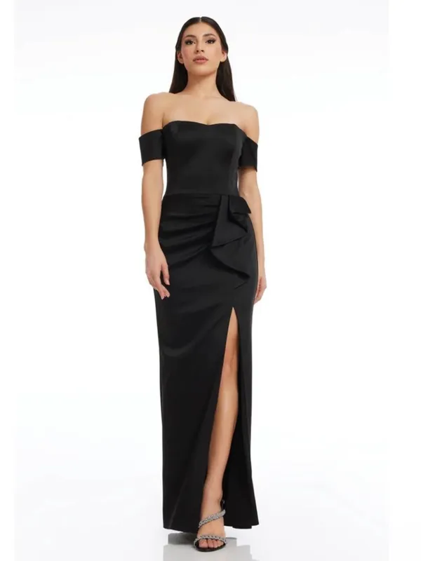 Dress The Population Size Large Gabrielle Black Gown M - Image 2