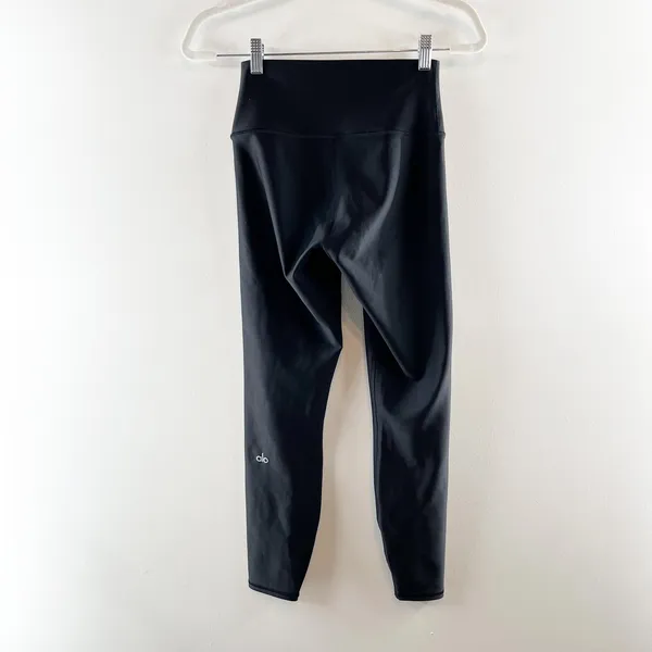 Alo Yoga Pull On High Waisted Airlift Workout 7/8 Leggings Pants Black Small - Image 7