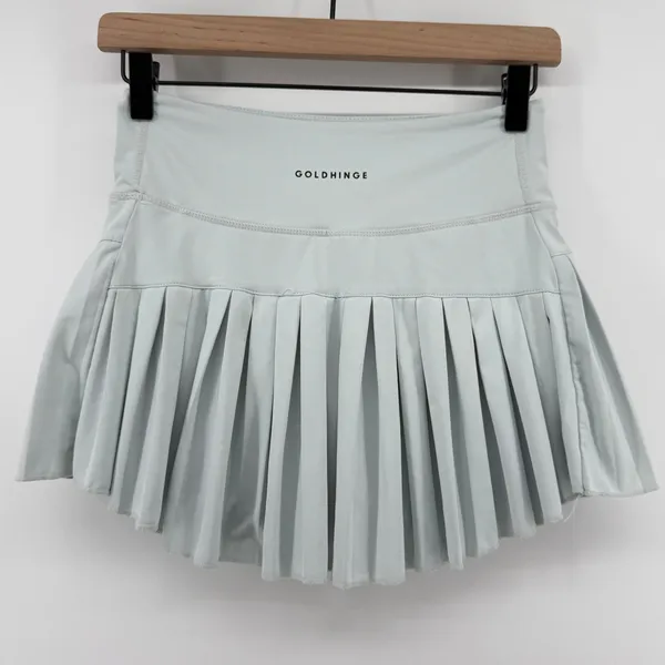 Gold Hinge Pleated Tennis Skirt Skort Mist Light Blue Gray Women S Preppy - Image 5