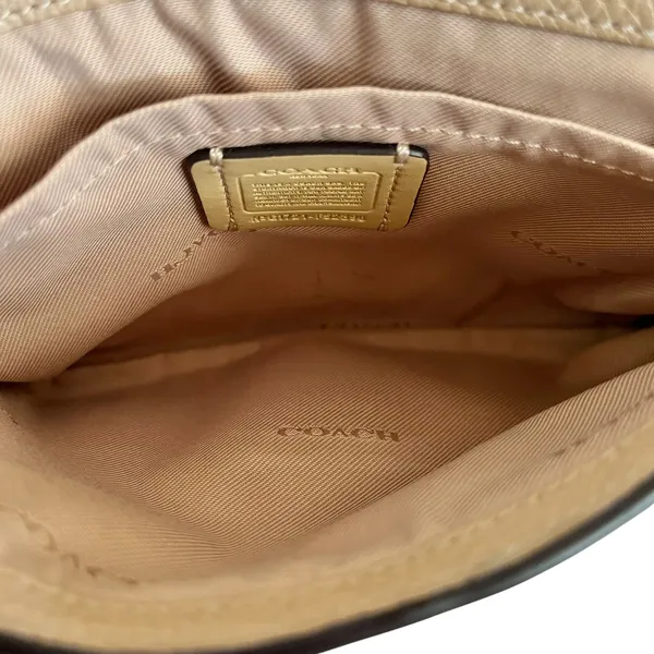 Coach Liv Turnlock Crossbody Pouch Bag In Nude Beige Pebbled Leather #F52896 - Image 5