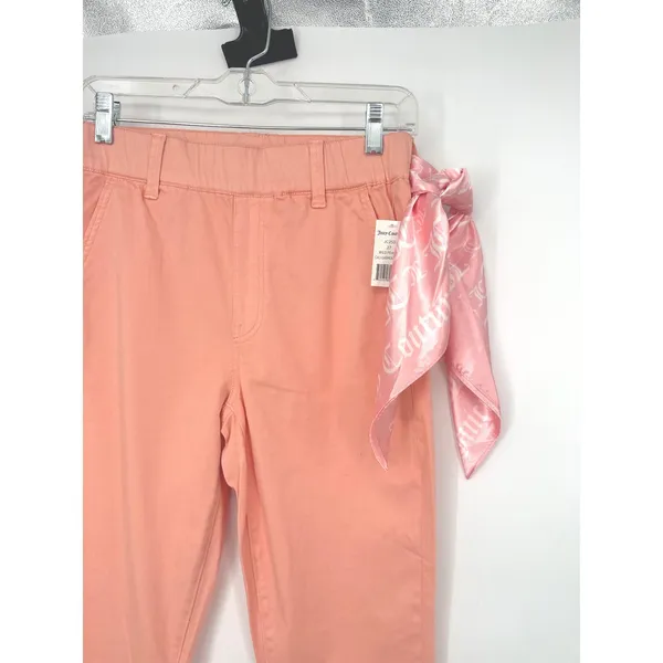 Juicy Couture Pants Women 27 Wild Peach Cali Garment Dye Scarf Belt Skinny Y2K - Image 2