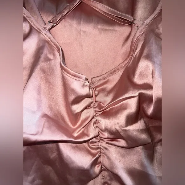 Oh Polly Sweetener Backless Ruched Satin Mini Dress Size 4 - Image 13