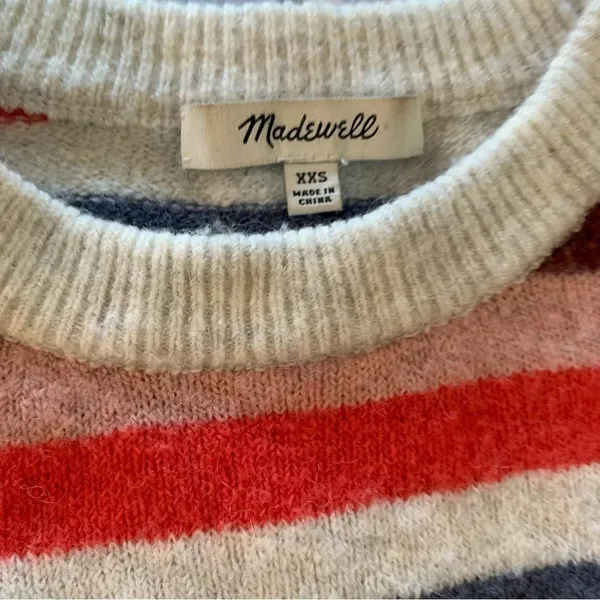 Madewell XXS oversized striped sweater with flare arms - Image 2