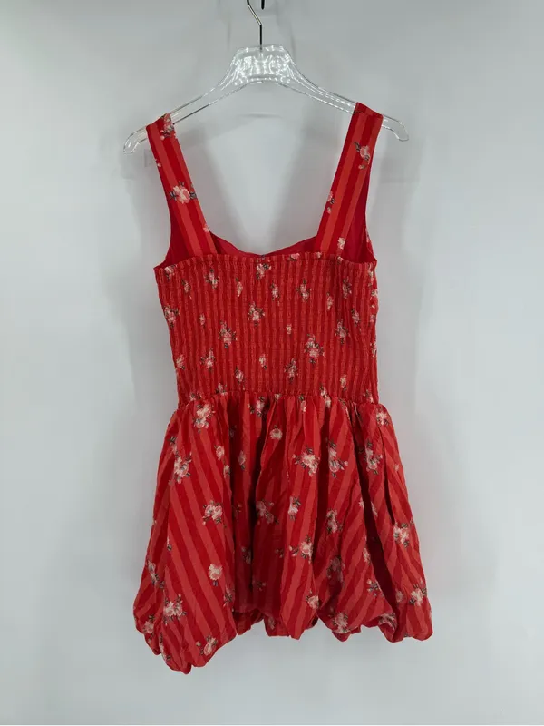 Anthropologie red‎ striped mini dress size medium - Image 3