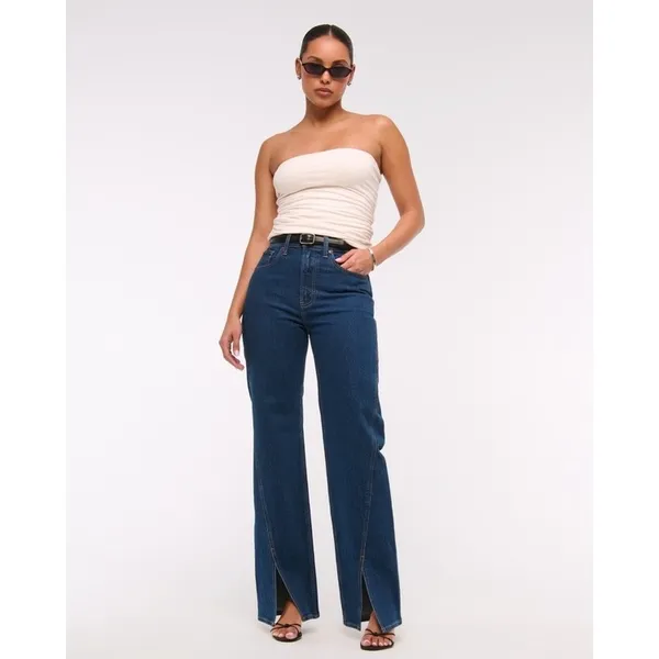 Abercrombie & Fitch High Rise 90s Relaxed Split-Vent Hem Jeans 25 Short - Image 6