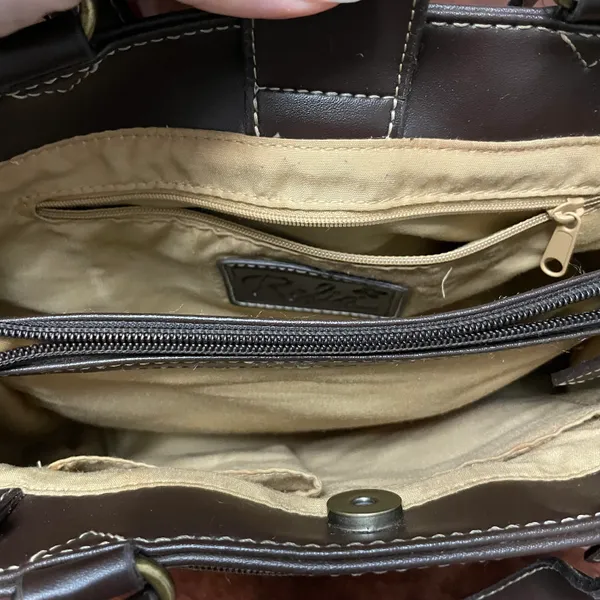 Fossil Relic by Brown and Tan Paisley Embossed Vegan Leather Purse Handbag - Image 7