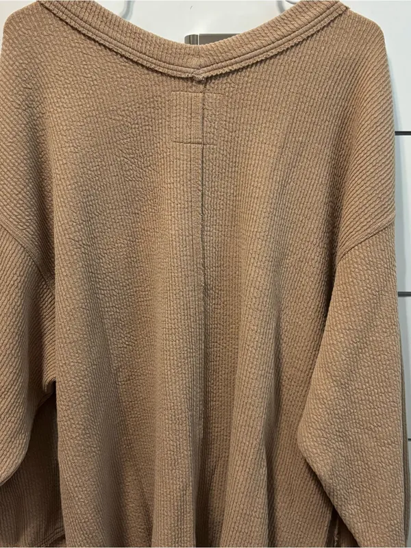 Aerie Wonder Textured V-Neck Sweatshirt - Image 3