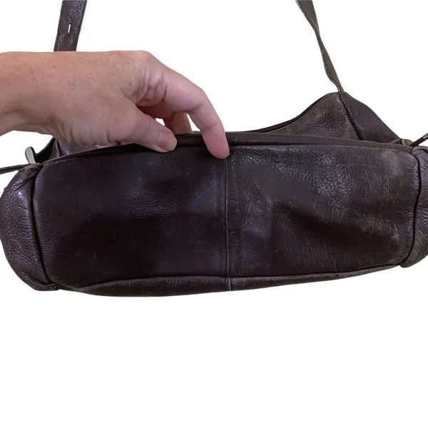 Vintage Stone Mountain Brown Leather Shoulder Bag - Image 14