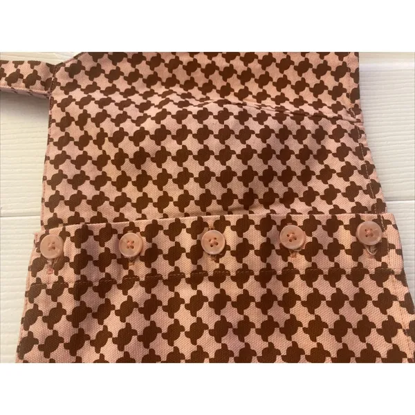 Levis Button Front Crop Top Womens XS Pink Brown Houndstooth Cotton Canvas NWT - Image 3