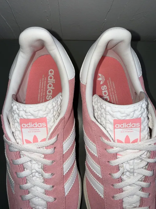 Adidas Gazelle Bold ‘Super Pop” Pink Suede Women's Sneakers with White Stripes - Image 8