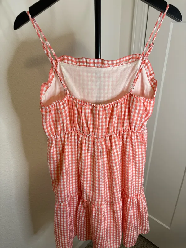 Wild Fable Dress Mini Gingham Pink White XS - Image 3