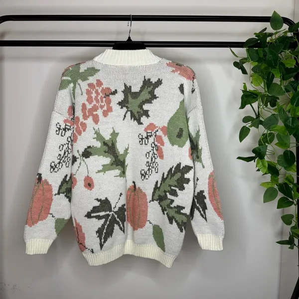 Vintage VTG Bay Point Threads Pumpkin Fall Knit 100% Acrylic Sweater M Medium - Image 2