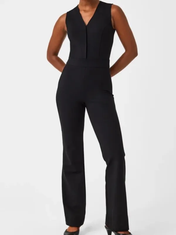 SPANX The Perfect Sleeveless Jumpsuit Black Large Petite NEW NWT - Image 2