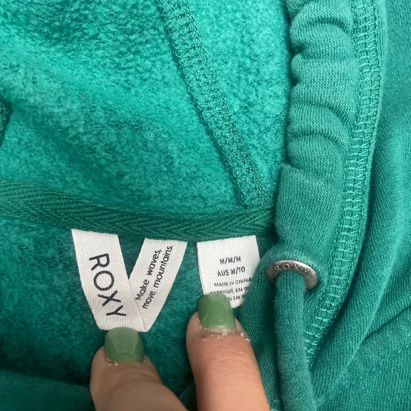 Roxy Forest Green Hoodie with Logo - Image 4