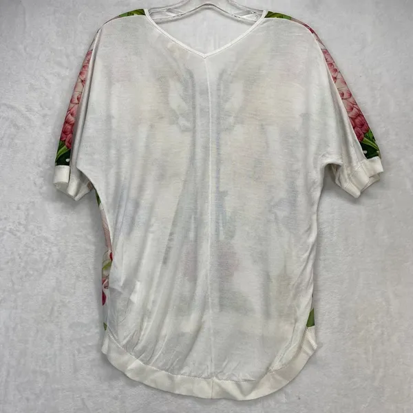 Ted Baker‎ London Blouse Womens 0 Floral Print White Multi Botanical *Flaw - Image 7