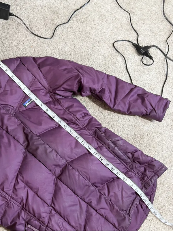 Patagonia Women’s Down With It Jacket Hooded in Deep Plum XS - Image 16