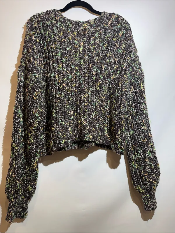 NWT Free People Multicolor Speckled Chunky Button Flea Market Cardigan Size M - Image 3