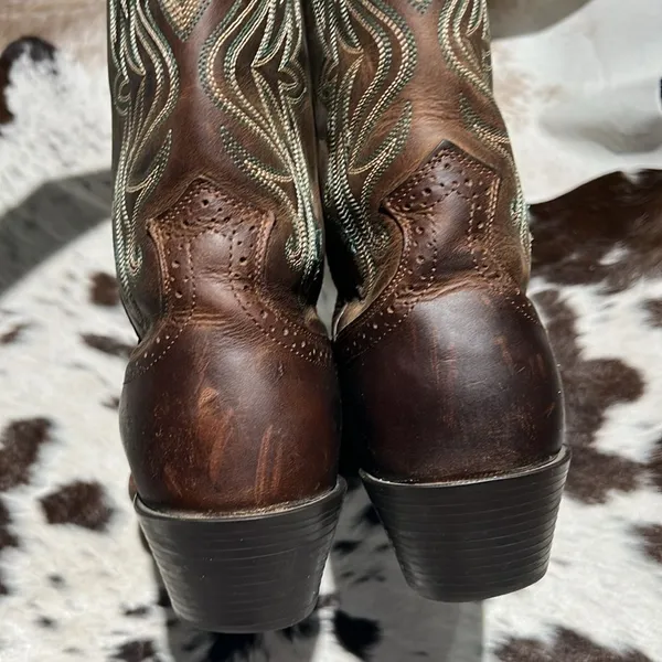 Ariat 15834 Legend Square Toe Brown Pull‎ On Leather Cowboy Boots - 9B BB2 - Image 8