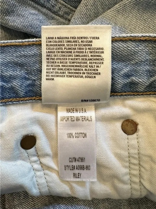 AGOLDE Riley High Rise Straight Crop Jeans 29 Light Wash Distressed A058B-983 - Image 6